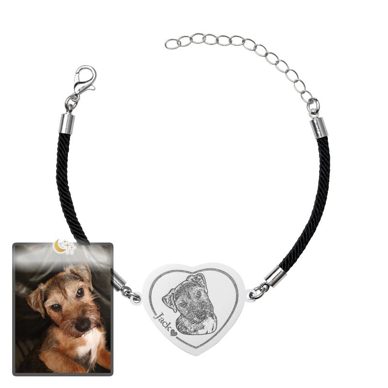 Adjustable Heart Dog Memorial Bracelet - Dazzle Wears