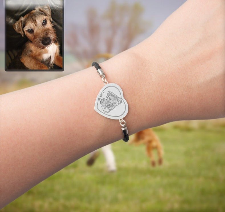 Adjustable Heart Dog Memorial Bracelet - Dazzle Wears