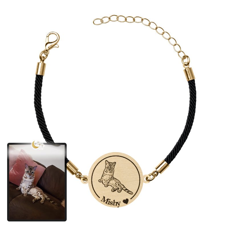 Adjustable Medallion Cat Memorial Bracelet - Dazzle Wears