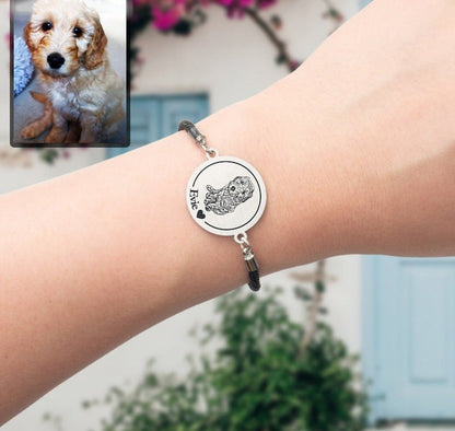 Adjustable Medallion Dog Memorial Bracelet - Dazzle Wears