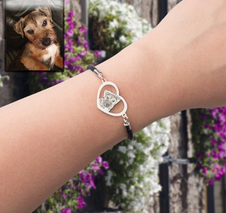 Adjustable Silhouette Halo-Heart Life-Like Dog Bracelet - Dazzle Wears