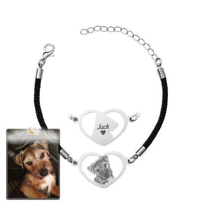 Adjustable Silhouette Halo-Heart Life-Like Dog Bracelet - Dazzle Wears