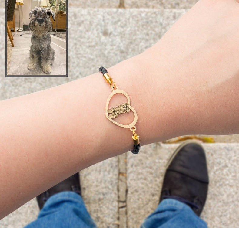 Adjustable Silhouette Halo-Heart Life-Like Dog Bracelet - Dazzle Wears