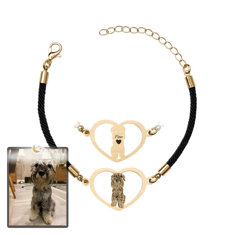 Adjustable Silhouette Halo-Heart Life-Like Dog Bracelet - Dazzle Wears