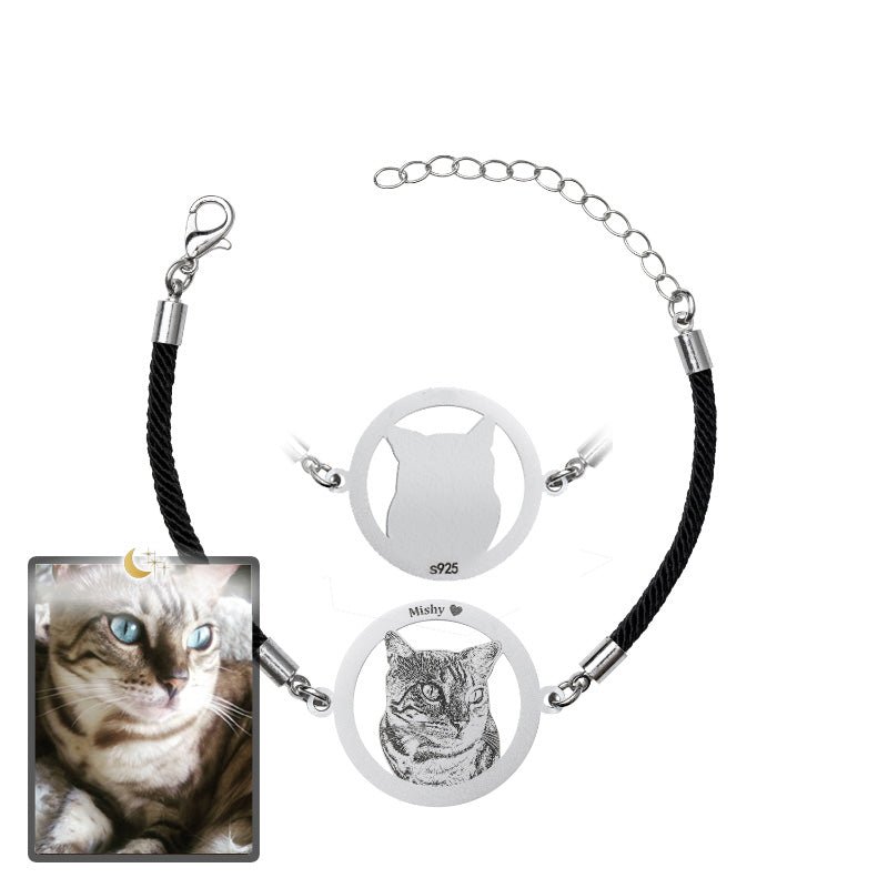 Adjustable Silhouette Halo Life-Like Cat Bracelet - Dazzle Wears