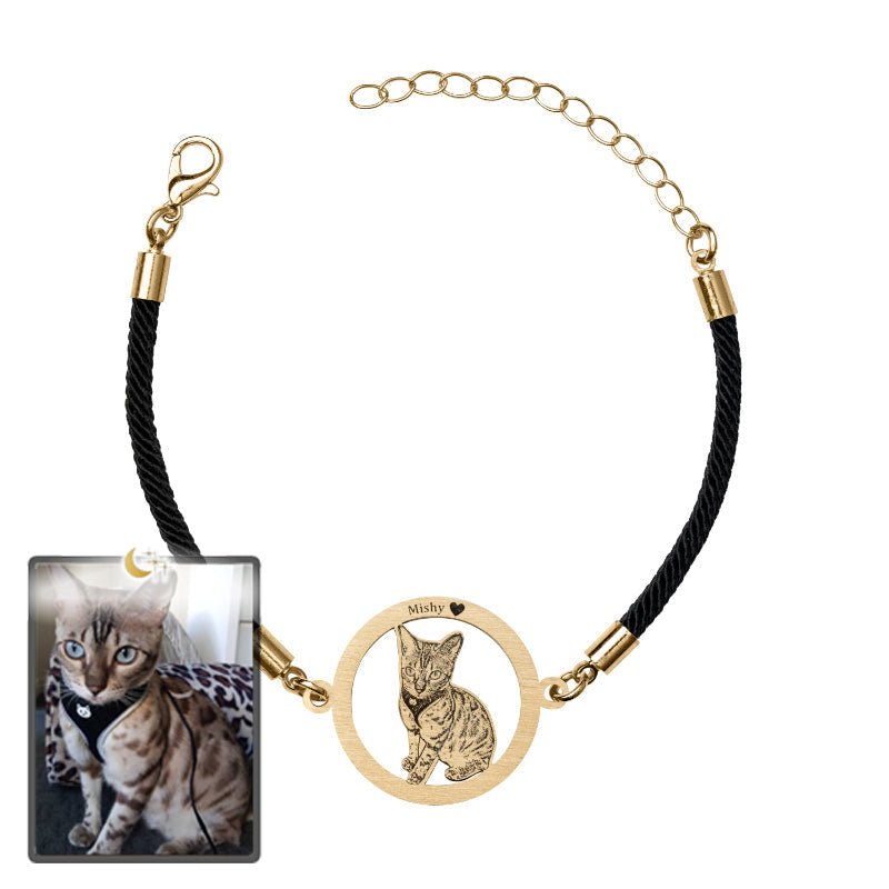 Adjustable Silhouette Halo Life-Like Cat Bracelet - Dazzle Wears