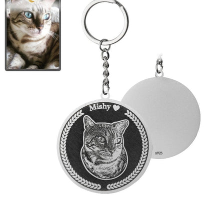 Embossed Medallion Cat Memorial Keychain - Dazzle Wears