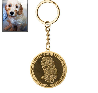 Embossed Medallion Dog Memorial Keychain - Dazzle Wears