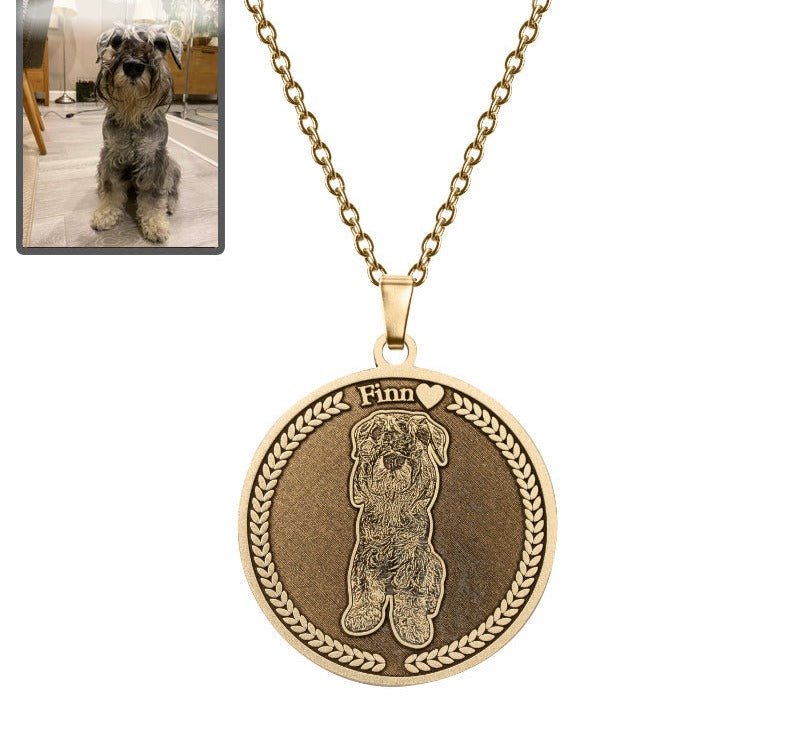 Embossed Medallion Dog Memorial Necklace - Dazzle Wears