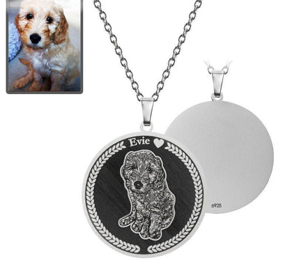 Embossed Medallion Dog Memorial Necklace - Dazzle Wears