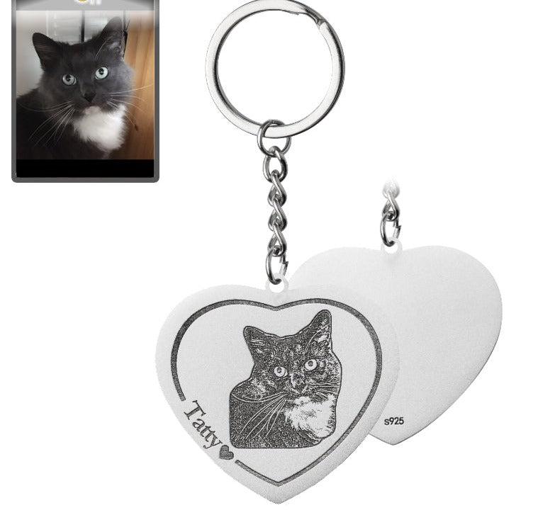 Heart Cat Memorial Keychain - Dazzle Wears