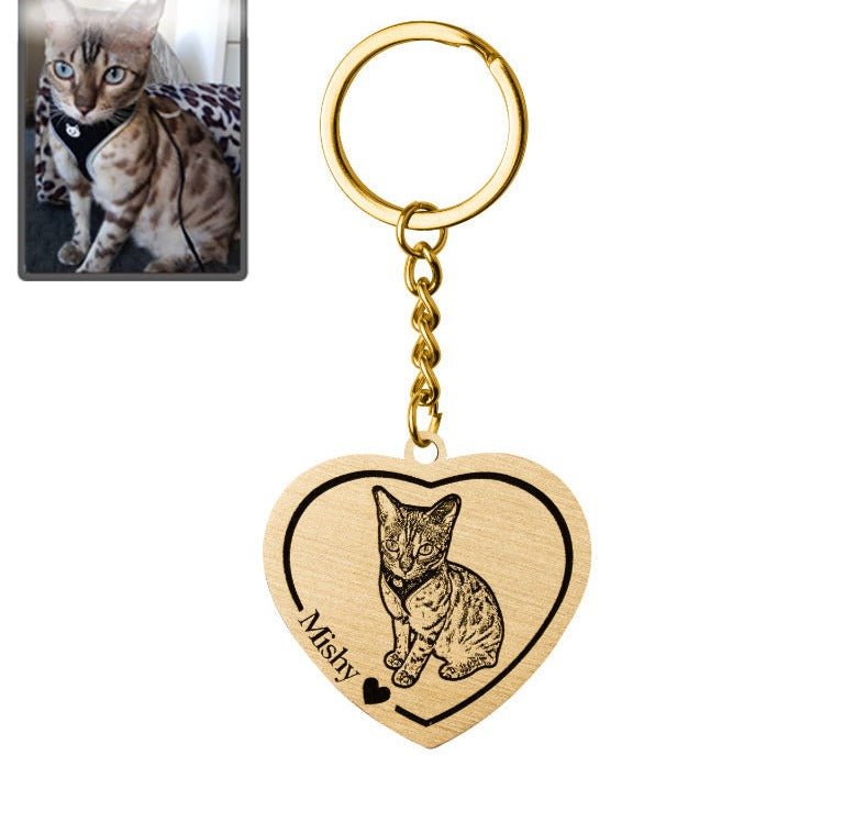 Heart Cat Memorial Keychain - Dazzle Wears