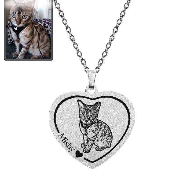 Heart Cat Memorial Necklace - Dazzle Wears