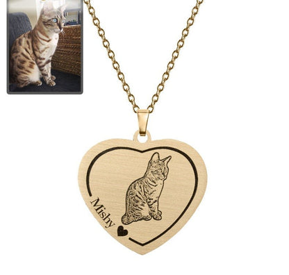 Heart Cat Memorial Necklace - Dazzle Wears