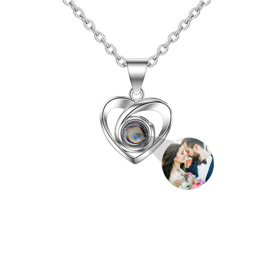 Personalized Crossed Heart Photo Necklace - Dazzle Wears