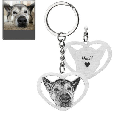 Silhouette Halo-Heart Life-Like Dog Keychain - Dazzle Wears