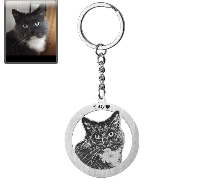 Silhouette Halo Life-Like Cat Keychain - Dazzle Wears