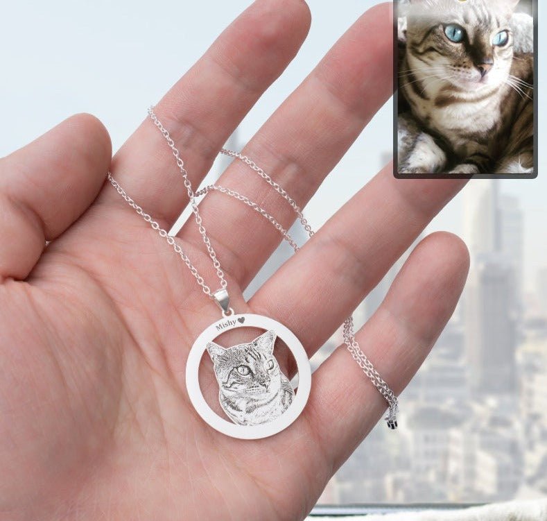 Silhouette Halo Life-Like Cat Necklace - Dazzle Wears