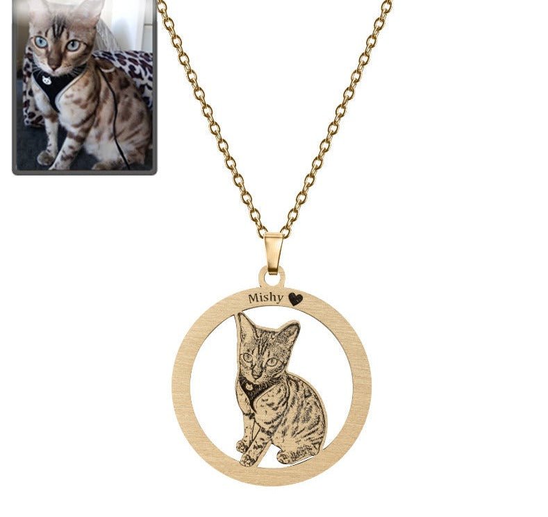 Silhouette Halo Life-Like Cat Necklace - Dazzle Wears