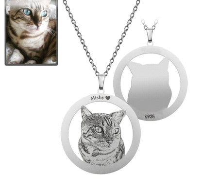 Silhouette Halo Life-Like Cat Necklace - Dazzle Wears