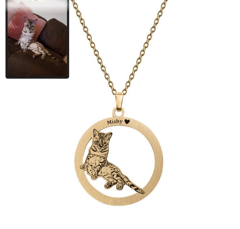 Silhouette Halo Life-Like Cat Necklace - Dazzle Wears