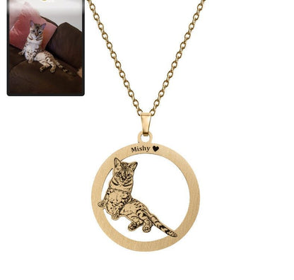 Silhouette Halo Life-Like Cat Necklace - Dazzle Wears