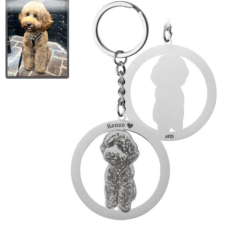 Silhouette Halo Life-Like Dog Keychain - Dazzle Wears