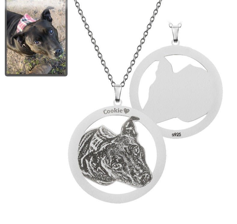 Silhouette Halo Life-Like Dog Necklace - Dazzle Wears