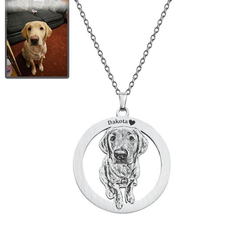 Silhouette Halo Life-Like Dog Necklace - Dazzle Wears