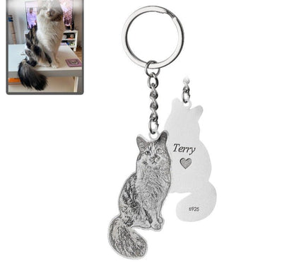 Silhouette Life-Like Cat Keychain - Dazzle Wears